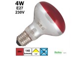 Spot LED rouge R80 4W E27 230V