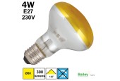 Spot LED jaune R80 4W E27 230V
