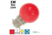 Ampoule de guirlande rouge 1W B22 230V