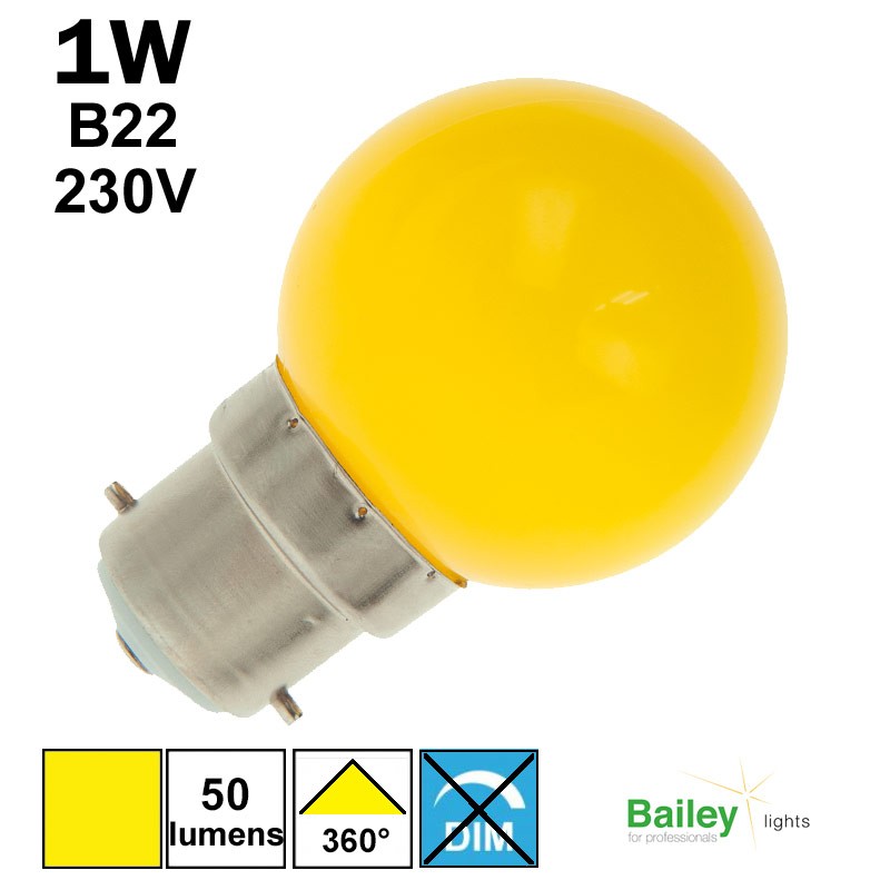 Ampoule Led B22 ampoule à baïonnette 1 W (équivalent à 10 W) Filament en  spirale économie d'énergie lampe à LED jaune 2200 K Golf ampoule Non  Dimmable
