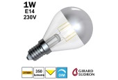 Sphérique LED calotte argentée 4W E14 230V GIRARD SUDRON