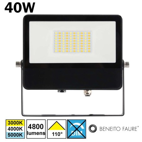 Projecteur LED 40W noir extérieur BENEITO SKY | BENEITO 4689
