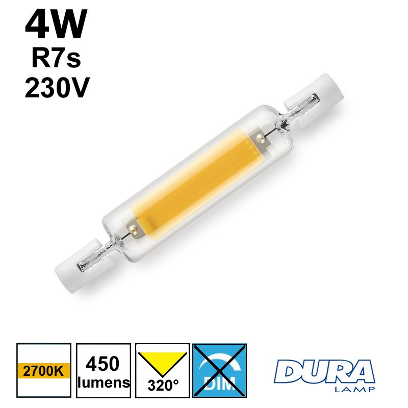 Tube LED R7s 78mm remplace tube halogène 48W - DURALAMP LF1970W
