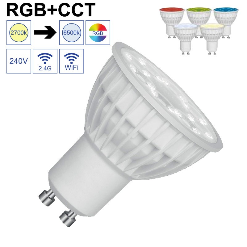 Ampoule LED connectée GU10 4W RGB+CW/WW