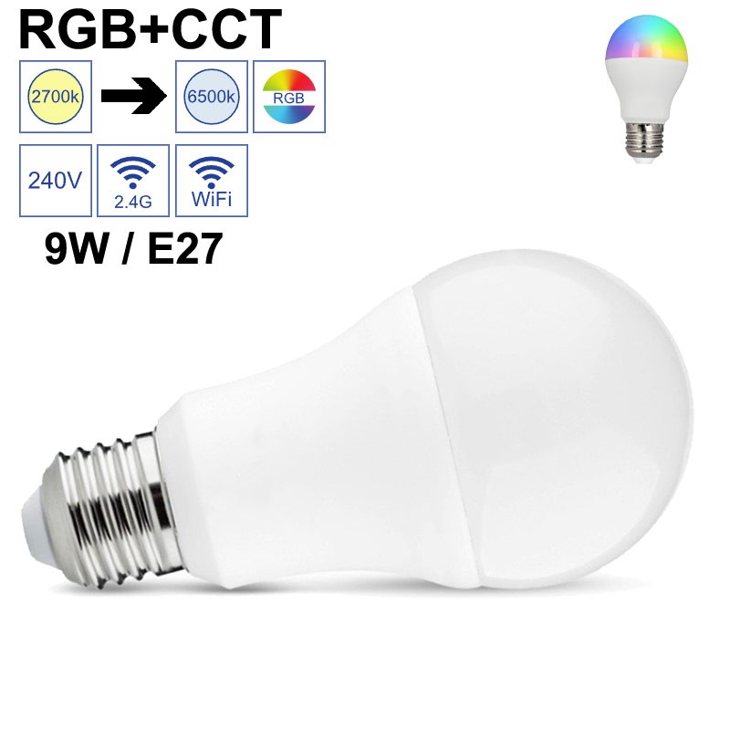 Ampoule LED connectée 9W RGB+CCT E27