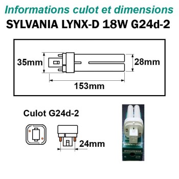 AMPOULE SYLVANIA LYNX-D 18W G24d2