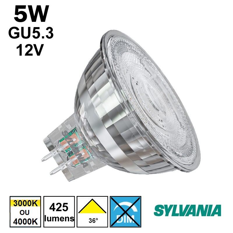 Ampoule 12V SYLVANIA MR16 5W GU5.3
