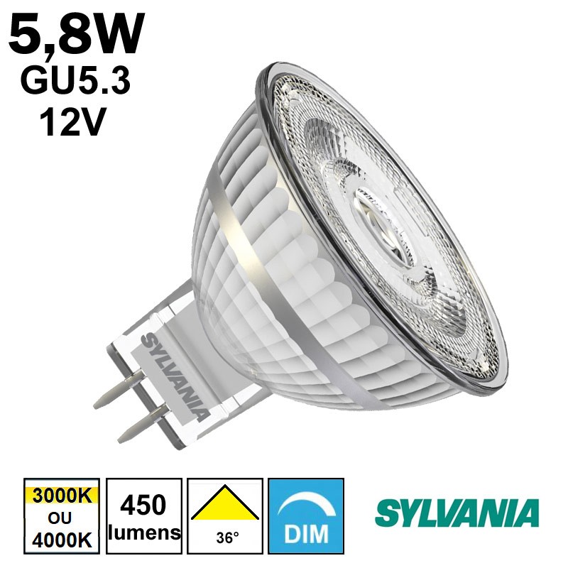 Ampoule LED 12V 5.8W GU5.3 - SYLVANIA REFLED 0029219 0029220