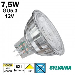 Ampoule LED 7,5W GU5.3 12V - SYLVANIA MR16 29233 29234
