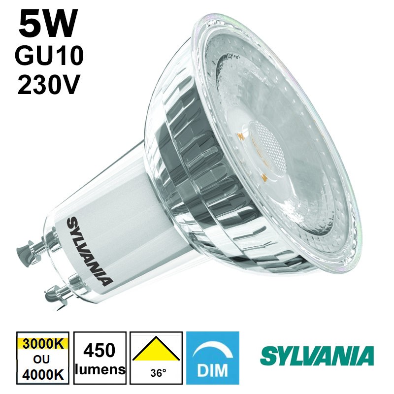 LED 5W DIMMABLE GU10 230V - SYLVANIA RefLED Ø50mm