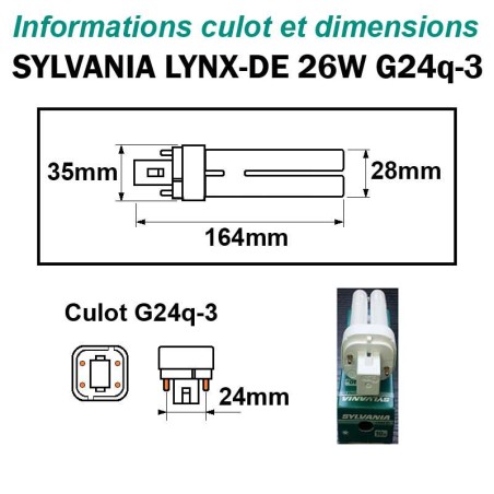 AMPOULE SYLVANIA LYNX-DE 26W G24q3