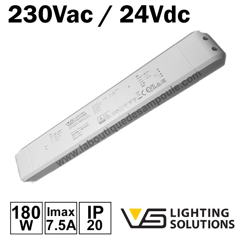 TRANSFO 230V/24VDC 180W IP20 TRANSFO 230V/24VDC 180W IP20