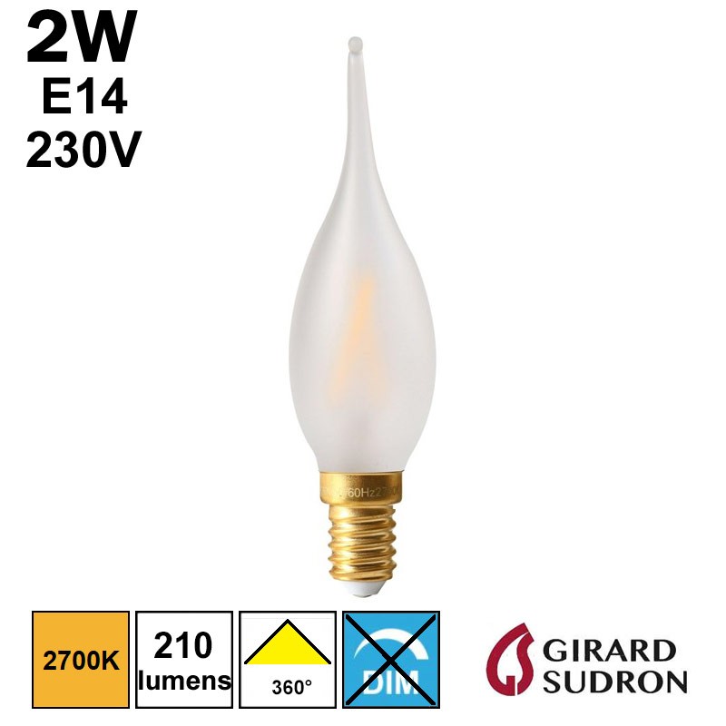 Ampoule tube incandescente dimmable E14 25W Girard Sudron - Girard