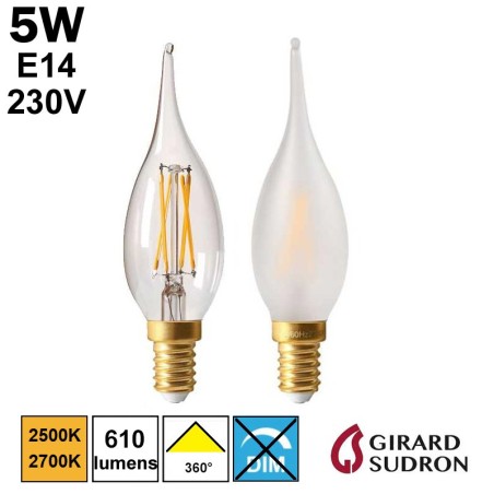 Ampoule FLAMME LED Grand siècle 5W E14 230V GIRARD SUDRON