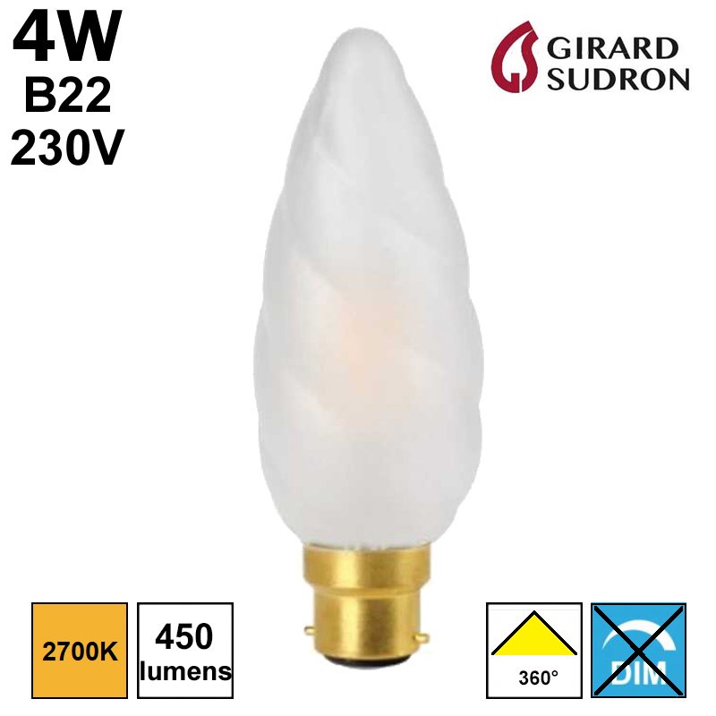 GIRARD SUDRON 713197 - Ampoule flamme torsadée géante 4W B22