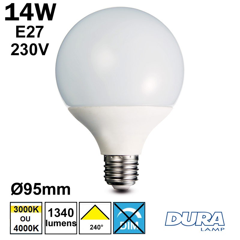 Ampoule LED GLOBE Ø95mm 14W E27 230V DURALAMP