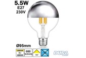 Ampoule globe calotte argentée LED Ø95mm Ampoule globe calotte argentée LED Ø95mm