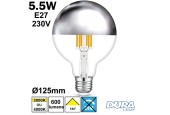 Ampoule globe calotte argentée Ø125mm