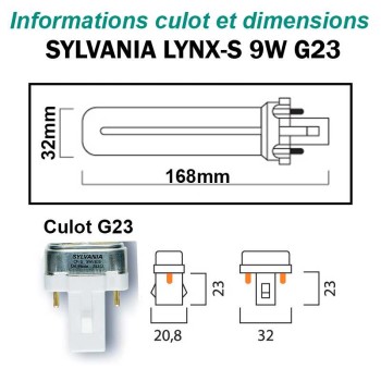 AMPOULE SYLVANIA LYNX-S 9W G23
