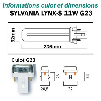 AMPOULE SYLVANIA LYNX-S 11W G23