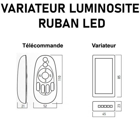 VARIATEUR LUMINOSITE AVEC TELECOMMANDE RF 2.4Ghz