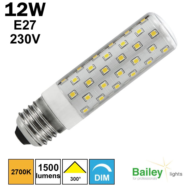 Ampoule LED Tubulaire E27 12W/2700K 230V