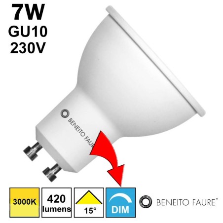 BENEITO NARROW 15° - 7W GU10 230V DIMMABLE