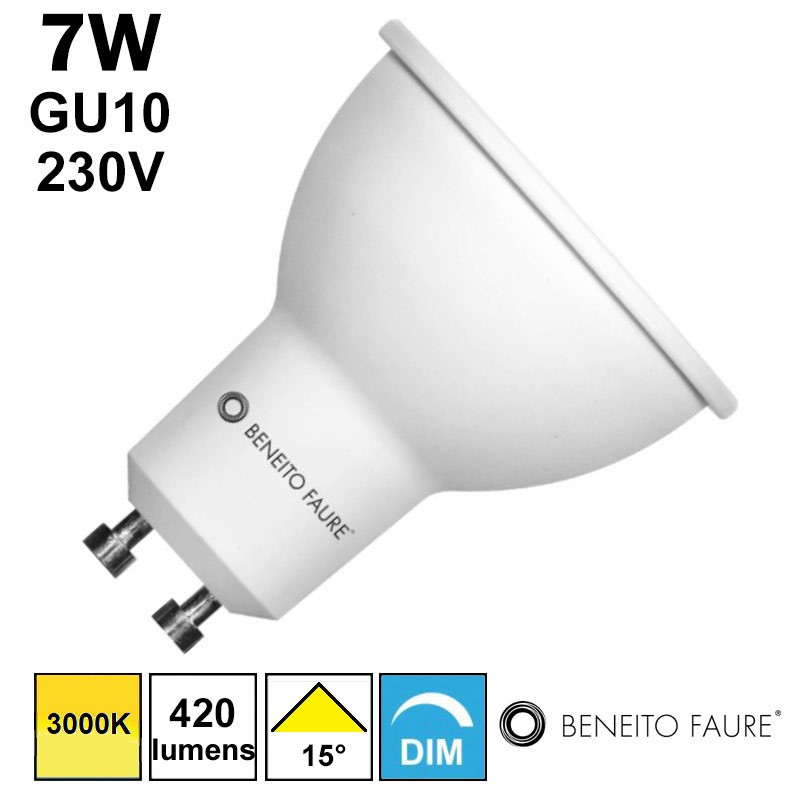 BENEITO NARROW 4671 - Ampoule LED GU10 7W 15° 230V dimmable