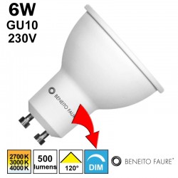 Lampe LED 6W GU10 230V dimmable - BENEITO Uniform Line 120°