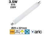 Tube LED ARIC S15 3.5W 2700K - Ø25x221mm