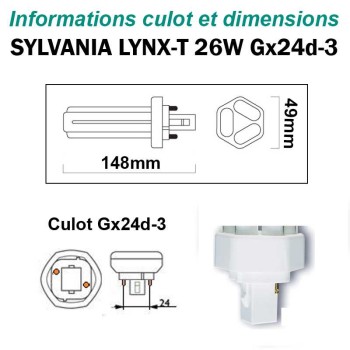 AMPOULE SYLVANIA LYNX-T 26W Gx24d3