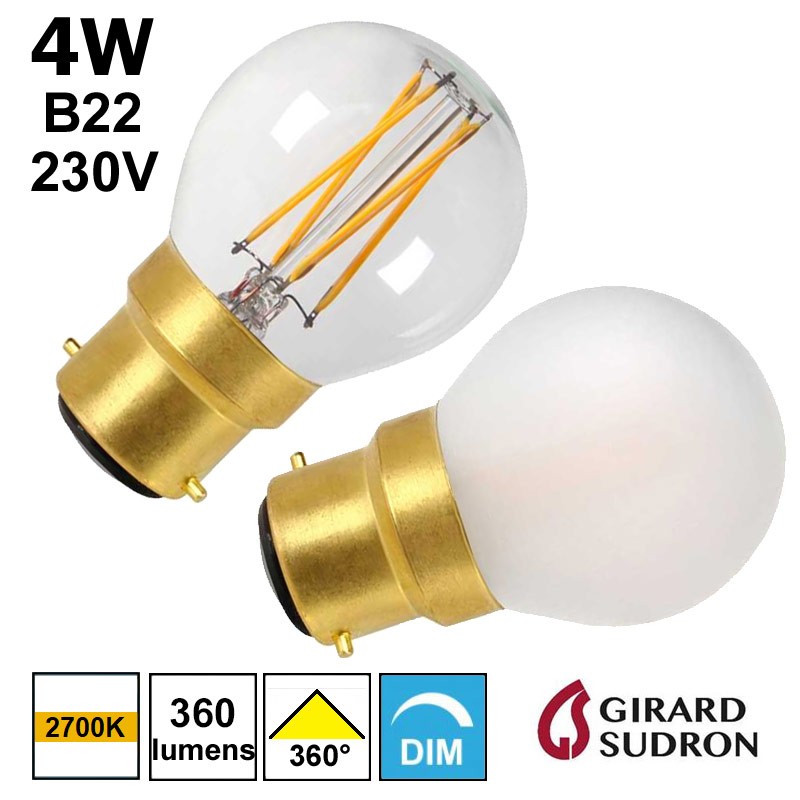 Ampoule sphérique LED 4W B22 230V GIRARD SUDRON 28658 28659