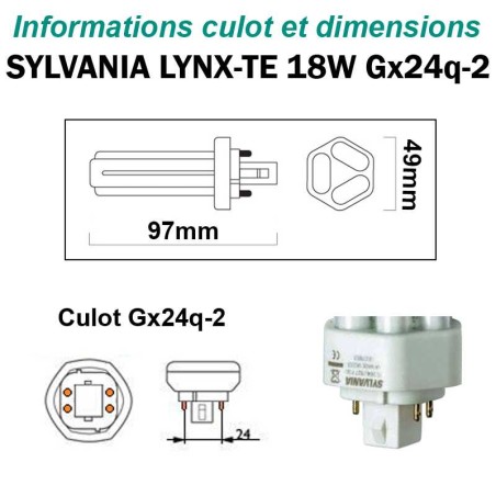 AMPOULE SYLVANIA LYNX-TE 18W Gx24q2