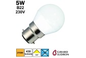 Ampoule LED sphérique dépolie 5W B22 230V