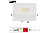 Projecteur avec détecteur blanc LED 30W 230V