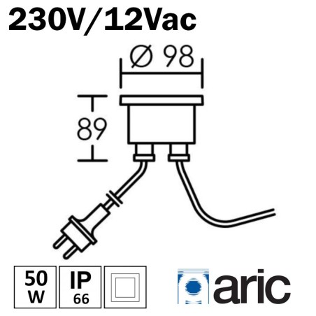 Transfo 220V/12V 50VA Etanche IP66