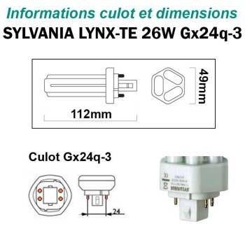 AMPOULE SYLVANIA LYNX-TE 26W Gx24q3