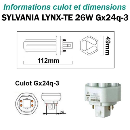AMPOULE SYLVANIA LYNX-TE 26W Gx24q3