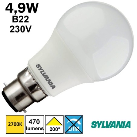 Ampoule LED standard 4,9W B22 230V | Sylvania 0029575