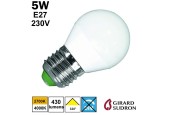 Ampoule LED sphérique dépolie 5W E27 230V Ampoule LED sphérique dépolie 5W E27 230V