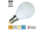 Ampoule LED sphérique dépolie 5W E14 230V