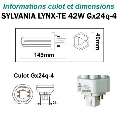 AMPOULE SYLVANIA LYNX-TE 42W Gx24q4