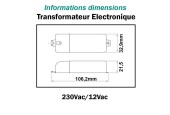 Transfo 230V 12Vac - Compatible ampoule LED 12V