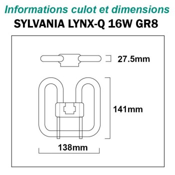AMPOULE SYLVANIA LYNX-Q 16W GR8