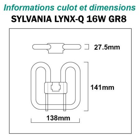 AMPOULE SYLVANIA LYNX-Q 16W GR8
