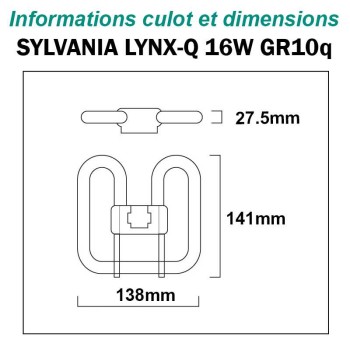AMPOULE SYLVANIA LYNX-QE 16W GR10q