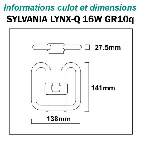 AMPOULE SYLVANIA LYNX-QE 16W GR10q
