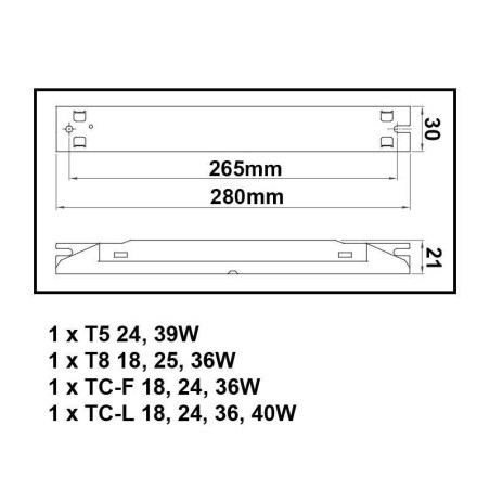 BALLAST TUBE FLUO 24W-39W