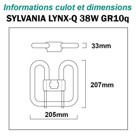 AMPOULE SYLVANIA LYNX-QE 38W GR10q