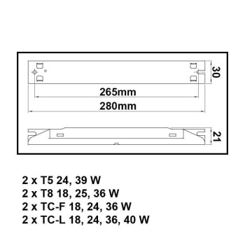 BALLAST 2 TUBES FLUO 24W-39W